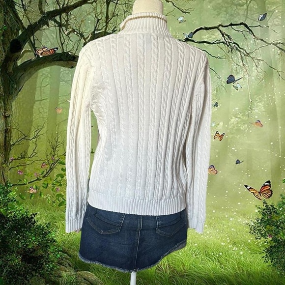 Ralph Lauren Double RL White Cable Knit Cardigan - Picture 5 of 8